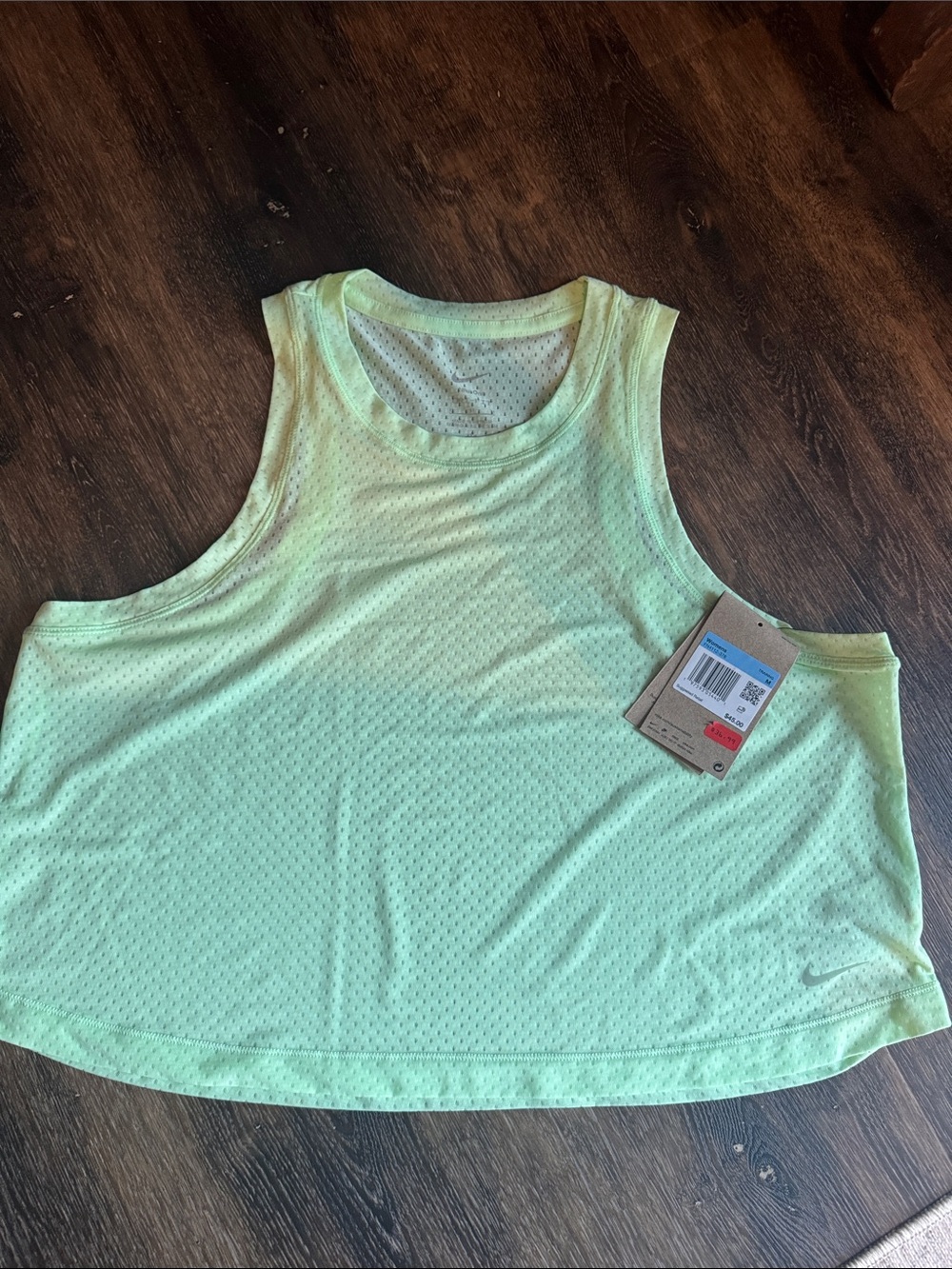 Nike Women’s Neon Lime Mesh Cropped Tank Top NWT